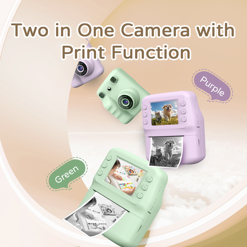 Цифровая камера с мгновенной печатью 2.4 дюйма IPS