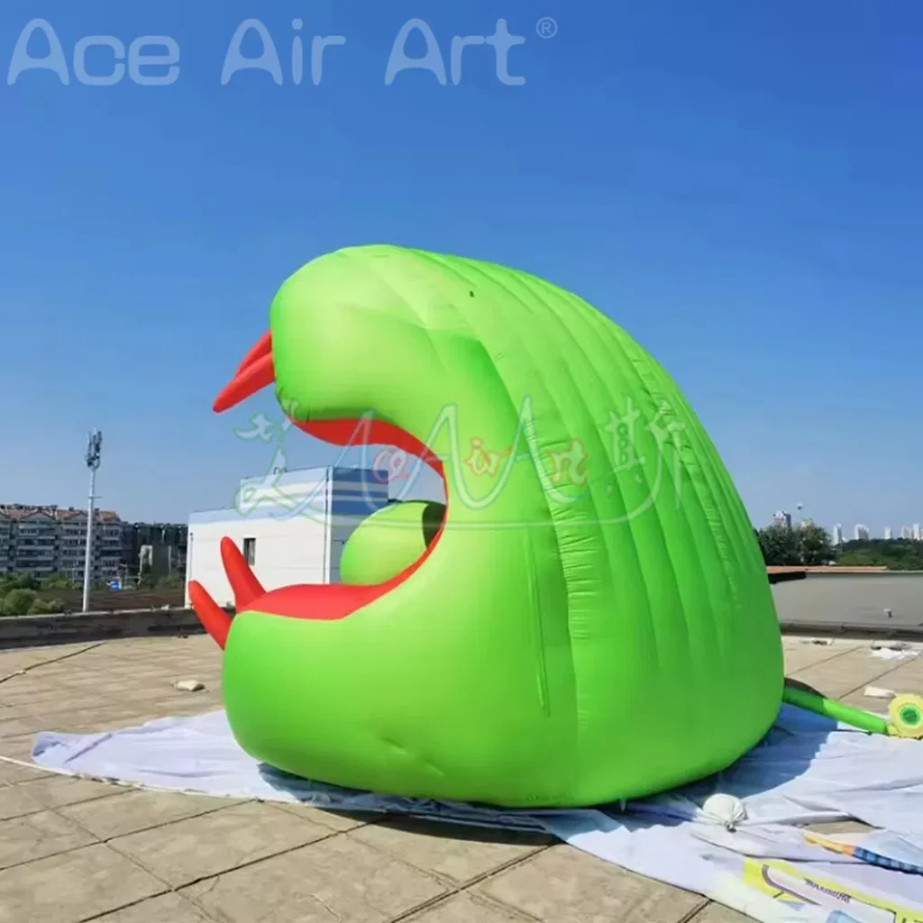 5m Giant Inflatable Creative Sea Shell Clam with Eye Air Blow Halloween Monster with White Light Event Stage Decoration