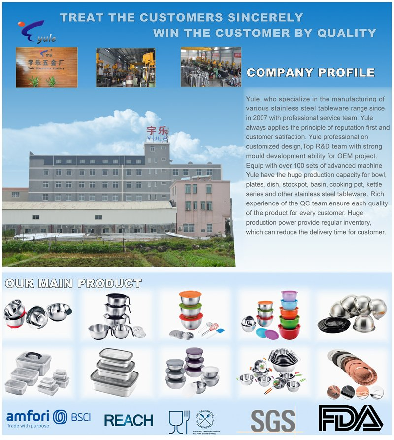 Factory Wholesale Eco Modern Style Egg Beating Pan Kitchen Non-Slip Stainless Steel Salad Bowls with Big Grater