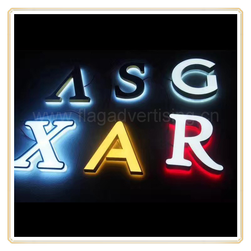 Custom 3D Outdoor Advertising Light Board Acrylic LED Wall Sign Back Luminous