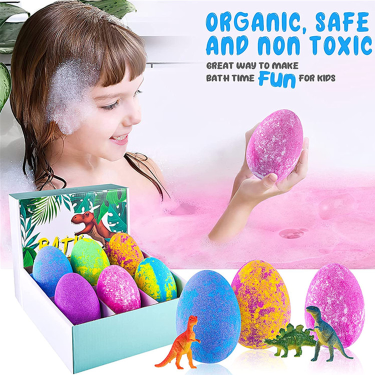Private Label Surprise Dino Egg Bath Bomb Gift Set of 6