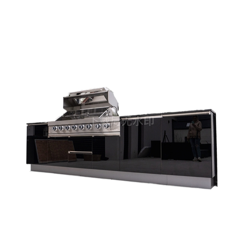 Modern Style Outdoor Kitchen Cabinet with Built-in Burner