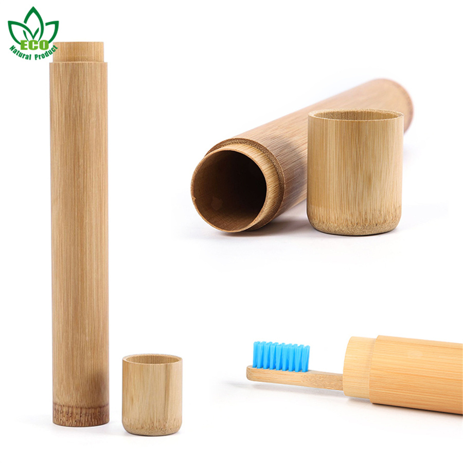Natural Eco Friendly Bamboo Toothbrush Storage Tube Travel Portable Case Reusable Bamboo Washable BPA Free Organic Biodegradable