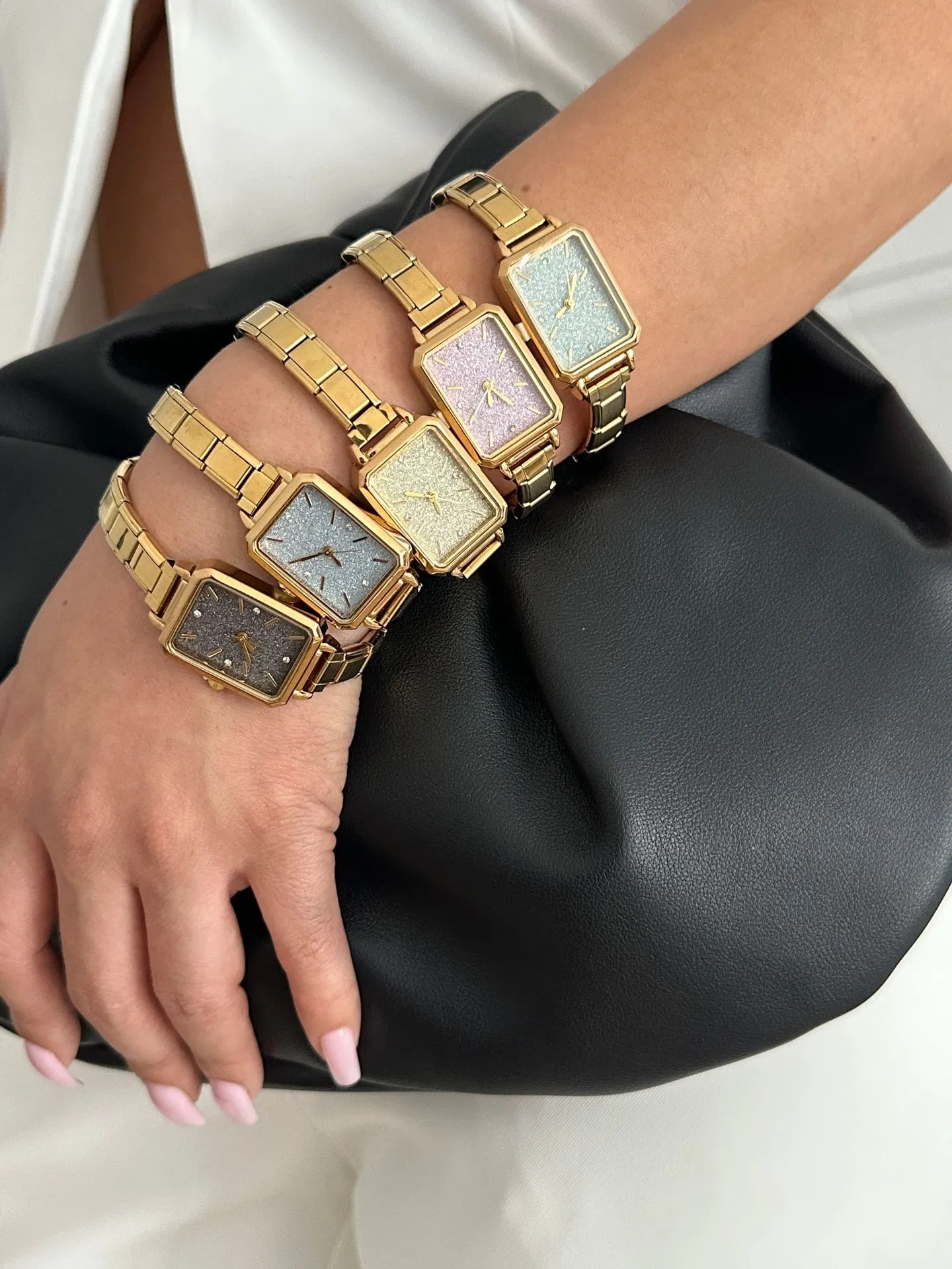 Fashion Casual Quartz Watch for Women Girls DIY Italian Charm Bracelet Stitching Watch Strap Daily Decorative Watches Wholesale