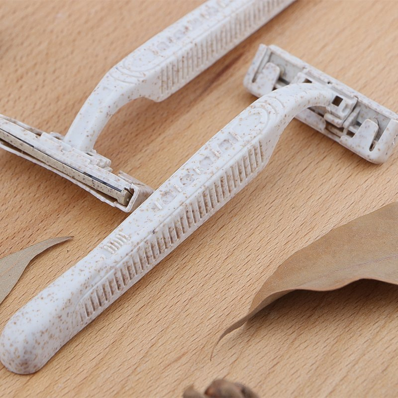 Wheat Straw Material Razor Disposable Biodegradable Twin Blade Razor
