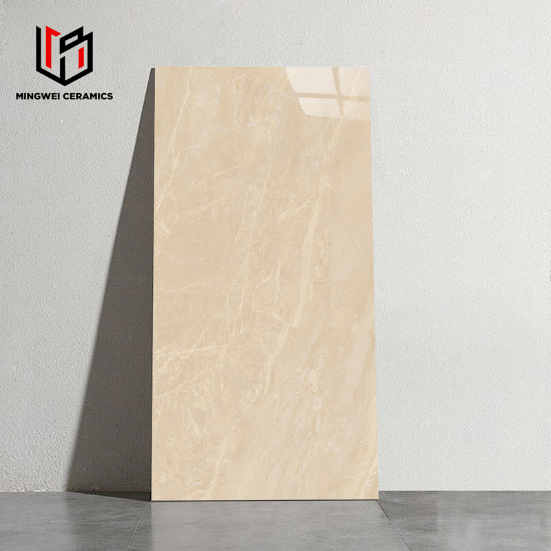 Mist Beige Porcelain Tile with Lux Marble Feel Polished 600X1200mm Zibo Wholesale