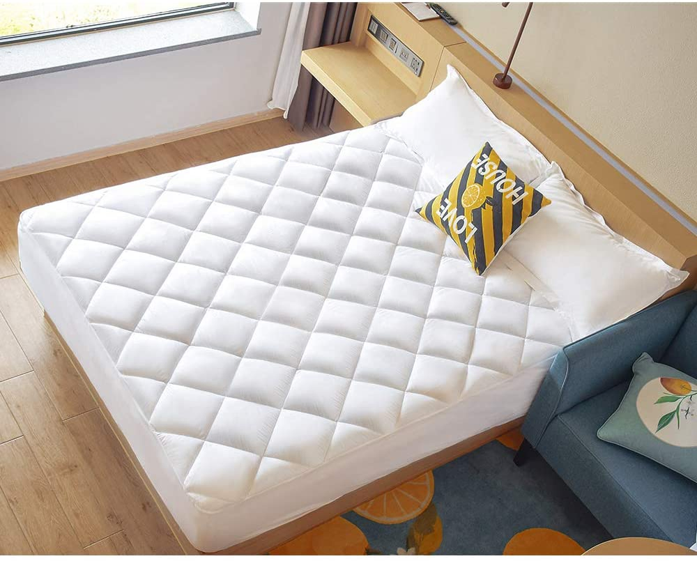 Waterproof Quilted Cal King Size Mattress Pad Cover with Zipper