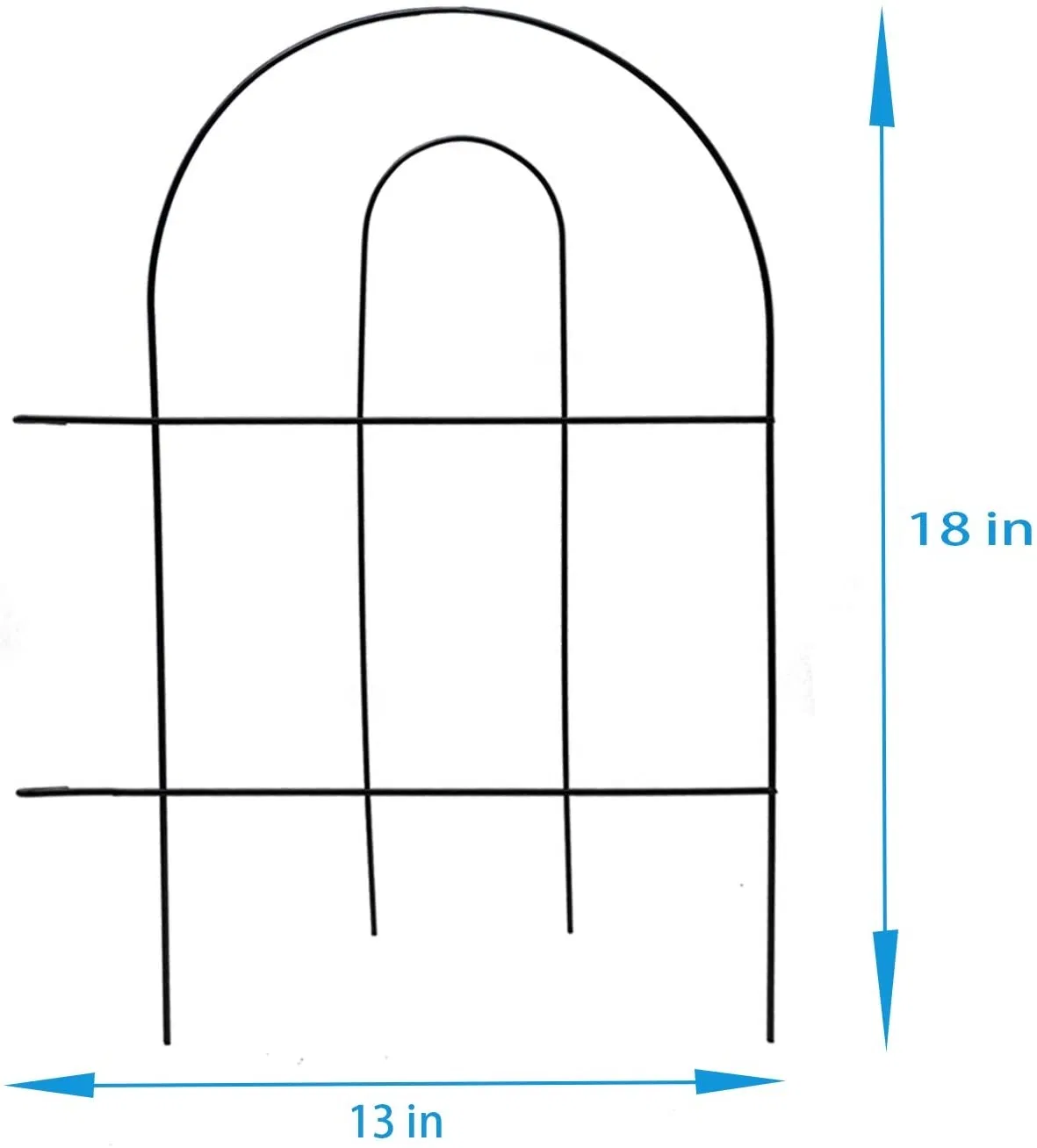 Decorative Garden Border Fence 18inch X 10FT Green Landscape Metal Wire Folding Fence