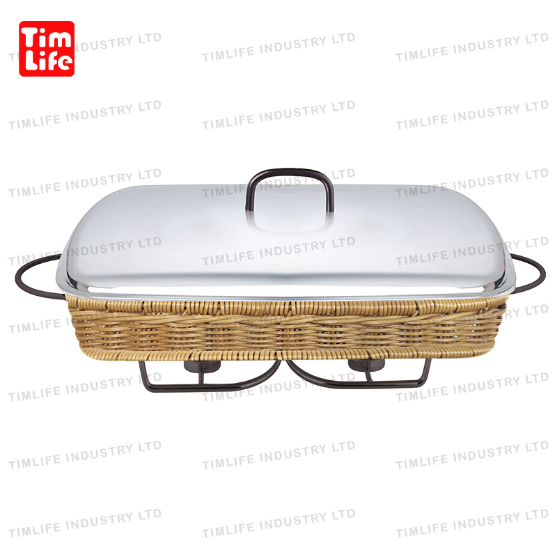 Rattan Buffet Set Chafing Dish Food Warmer Serving Chauffe Plat a Gratin Buffet Pemanas Makanan Naczynia Z Podgrzewaczem Oval Dish