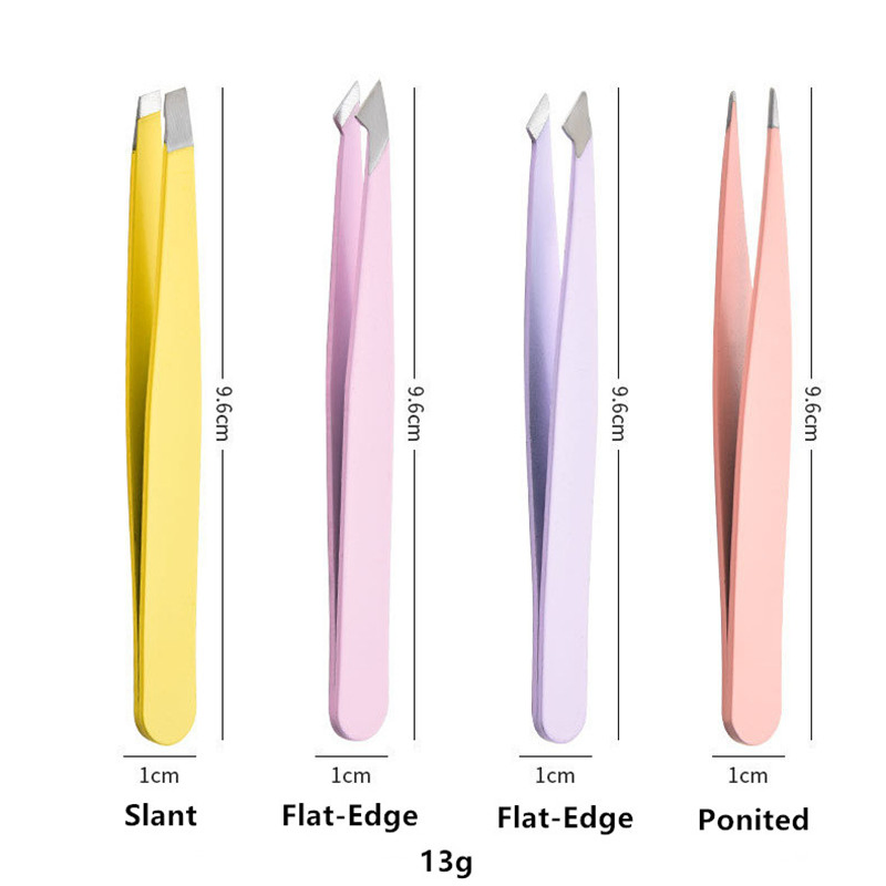 Colored Stainless Steel Hair Splinter Removal Beauty Lash Application Eyebrow Shaping Tweezers