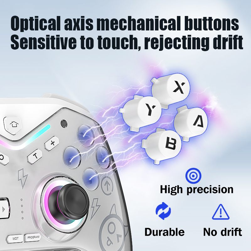 New Gaming Accessories Joystick 2.4G Wireless RGB Light Programable Game Controller for Nintend Switch
