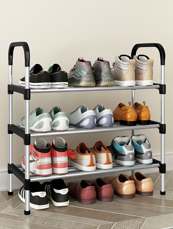 Стойка для обуви пластиковая 3-х ярусная, черная