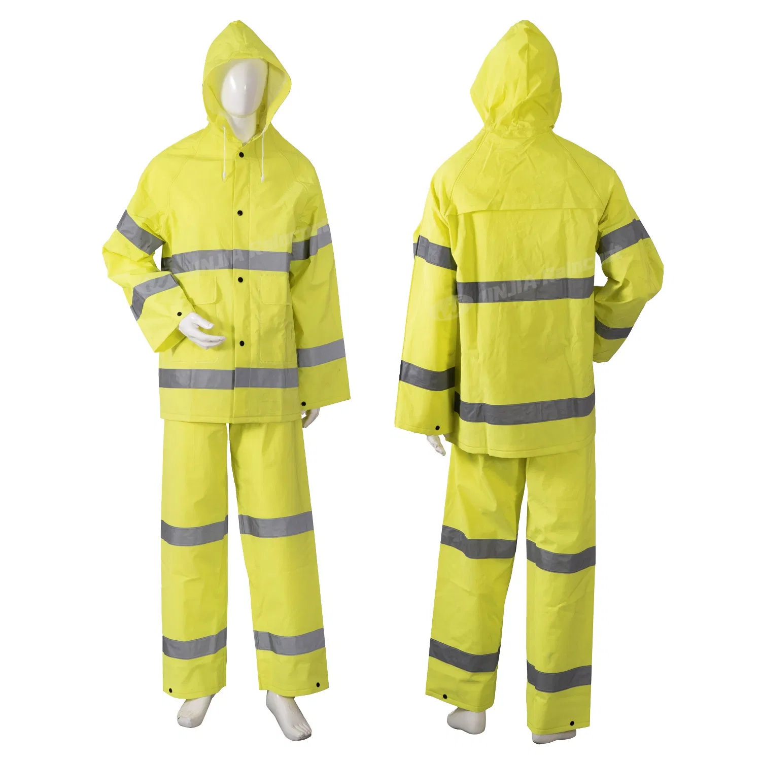 Custom High Quality Rain Jacket with Pants Work Clothes Waterproof Raincoat PVC Polyester Rain Suit