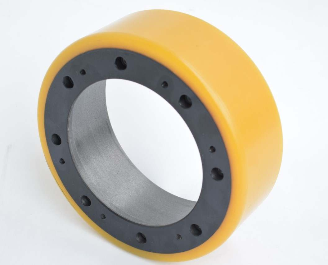 Factory Customize Durable Industrial PU Load Roller Wheel Coating Polyurethane Solid Casters
