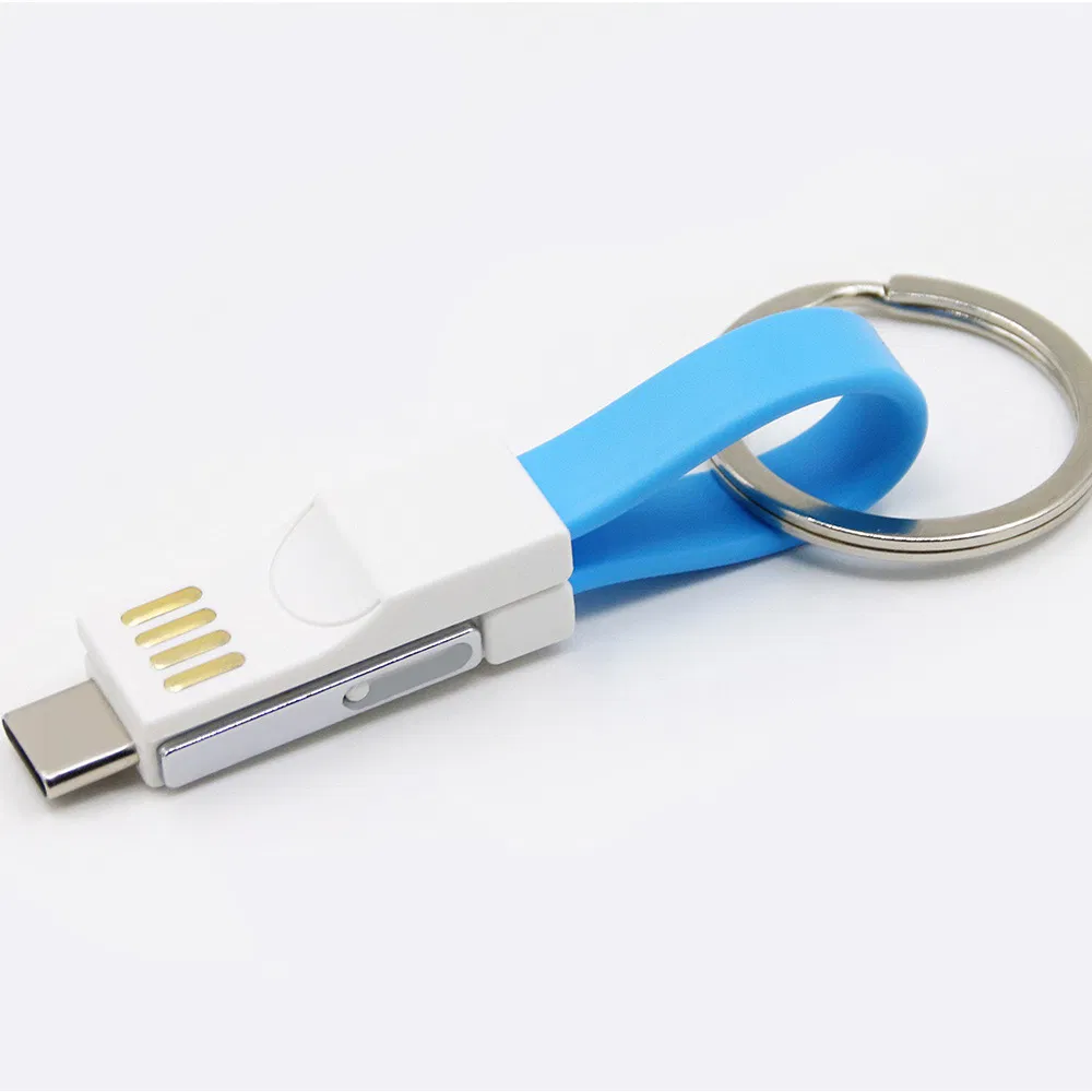 3 in 1 Keychain Style USB Data Cable Magnetic Charge Cable
