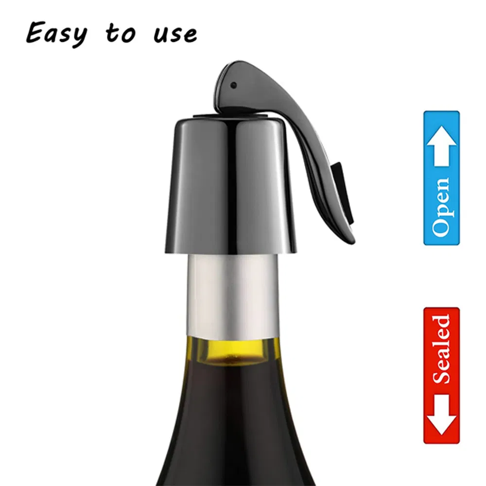 Stainless Steel Wine Stopper Bottle Vacuum Reusable Gifts for Wine Lovers