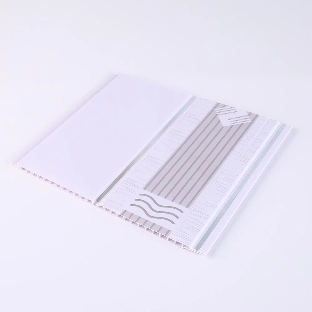 Interior Building Material Light Weight Easy Installation Milky White Plastic Ceiling Panel Design Image Wall PVC Panels