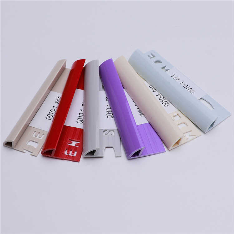 Niu Yuan Good Quality 10mm Plain Cream Round Edge PVC Tile Trim