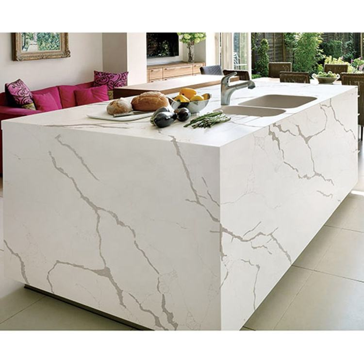 New Matching Kitchen Cabinets Countertops Calacatta White Quartz Countertop