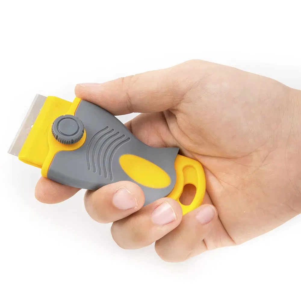 Hautine Hand Plastic Cleaning Scraper Razor Scraper with Plastic and Metal Blades