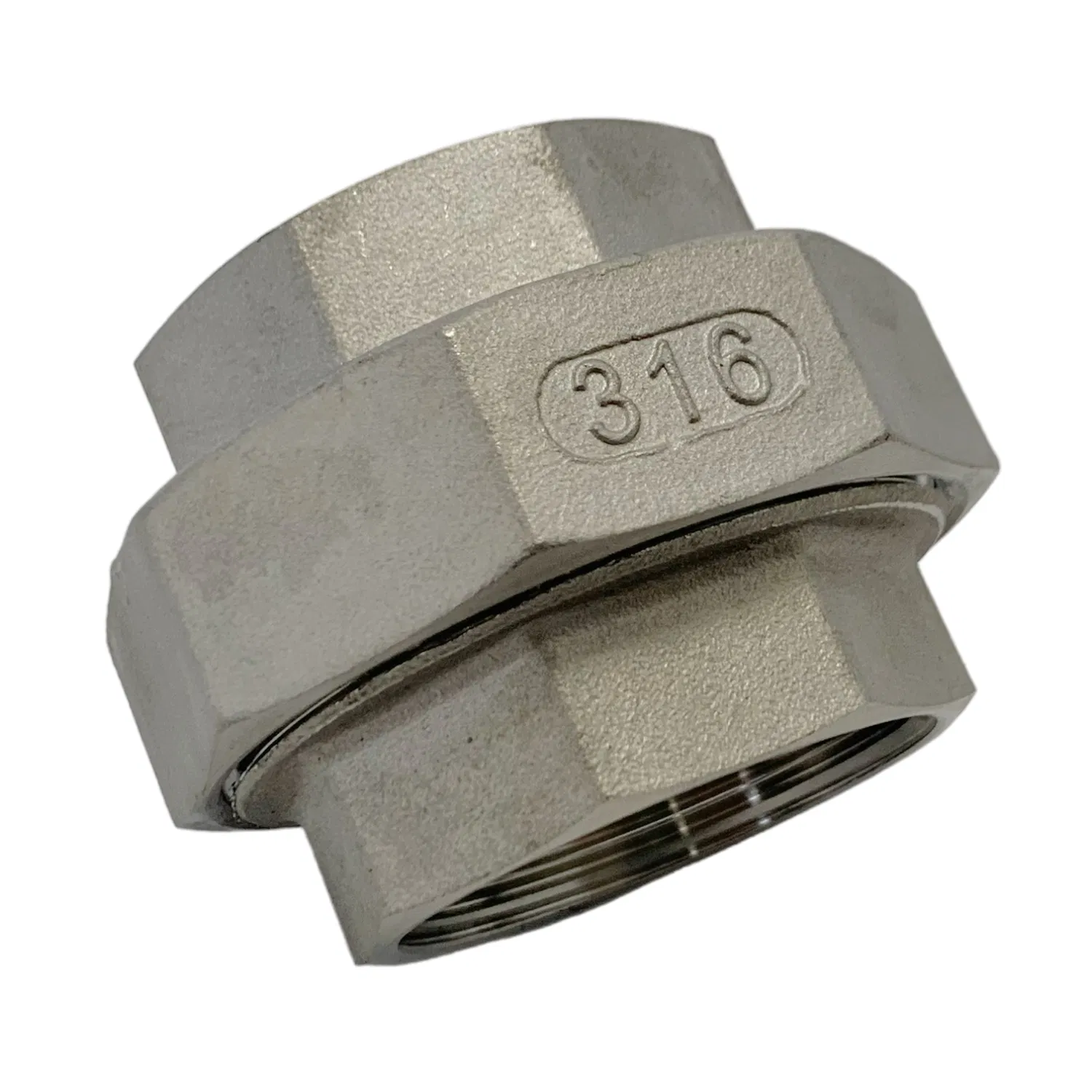 Stainless Steel Union - Female Connection in SS304/SS316 Casting Texture