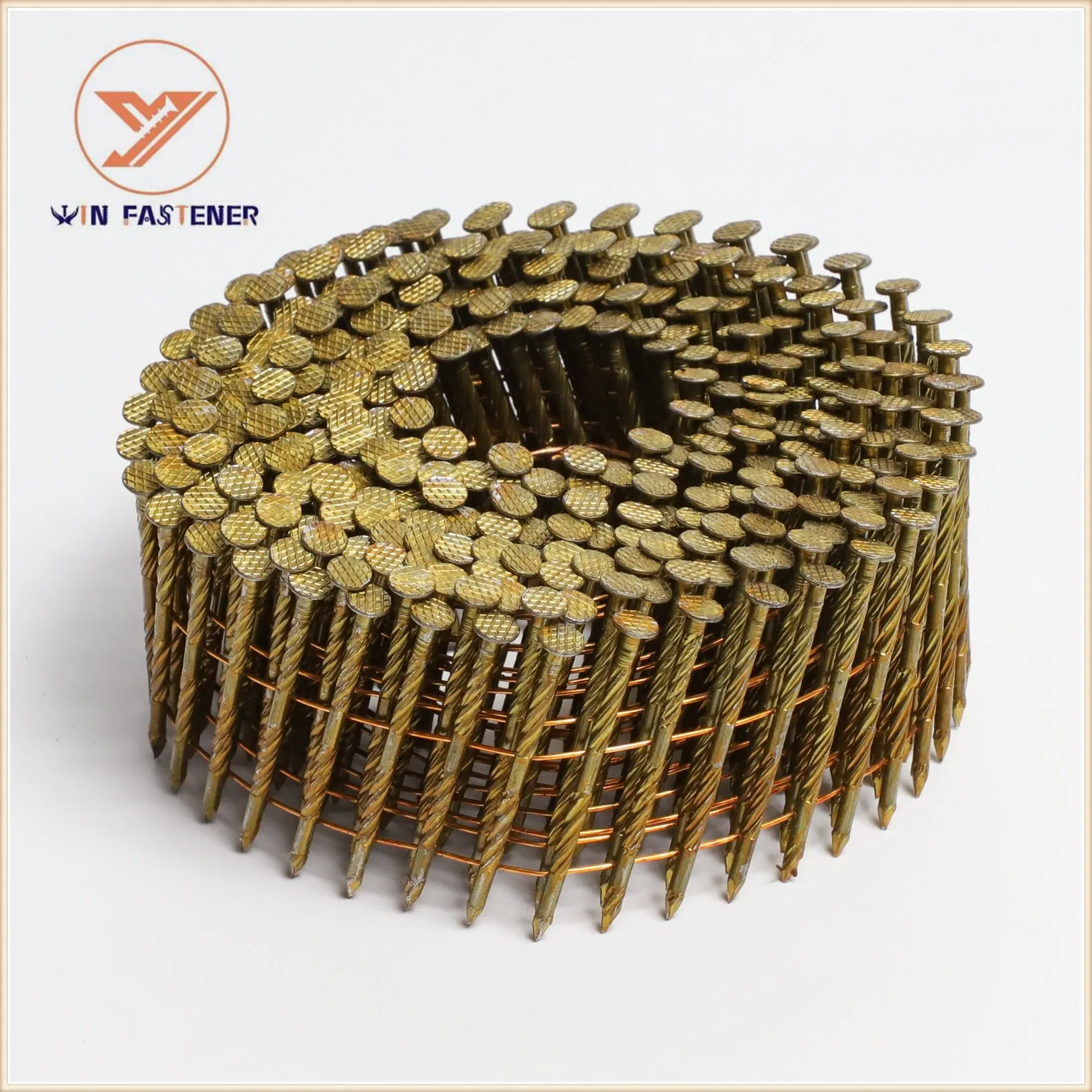 High Efficiency Pneumatic Double Wire Connected Coil Nail with Smooth Ring Screw Shank Options