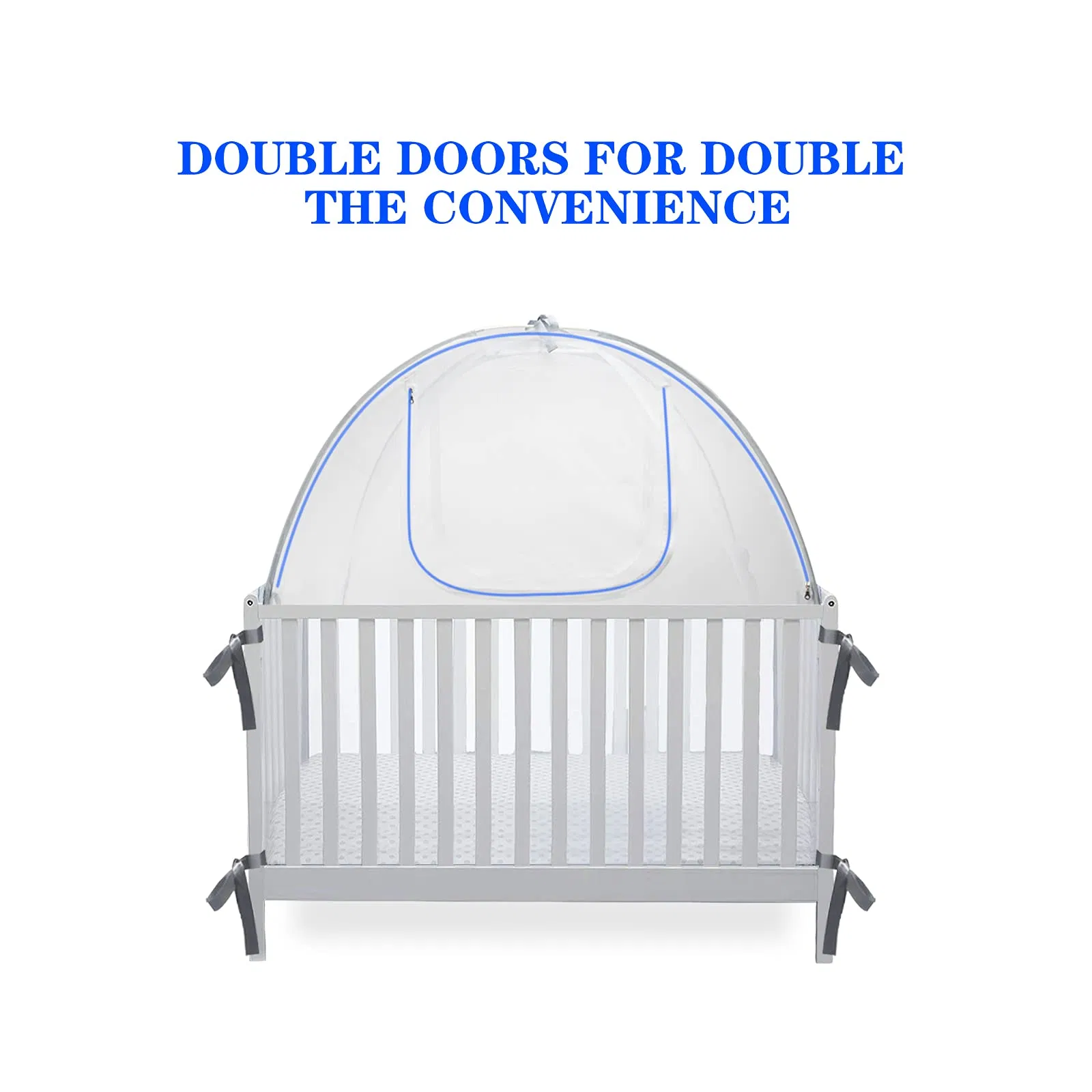 Baby Crib Tent Safety Net Durable Strong Net Self Locking Zippers Mosquito Net