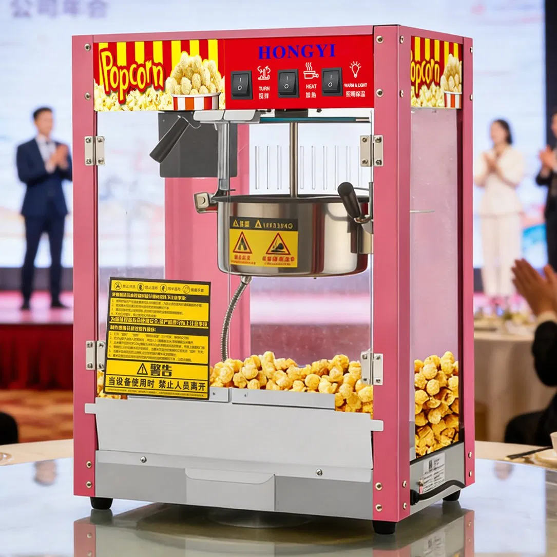 Pink Stainless Steel 8-Ounce Heat-Resistant Acrylic Popcorn Maker with Anti-Drop Design.