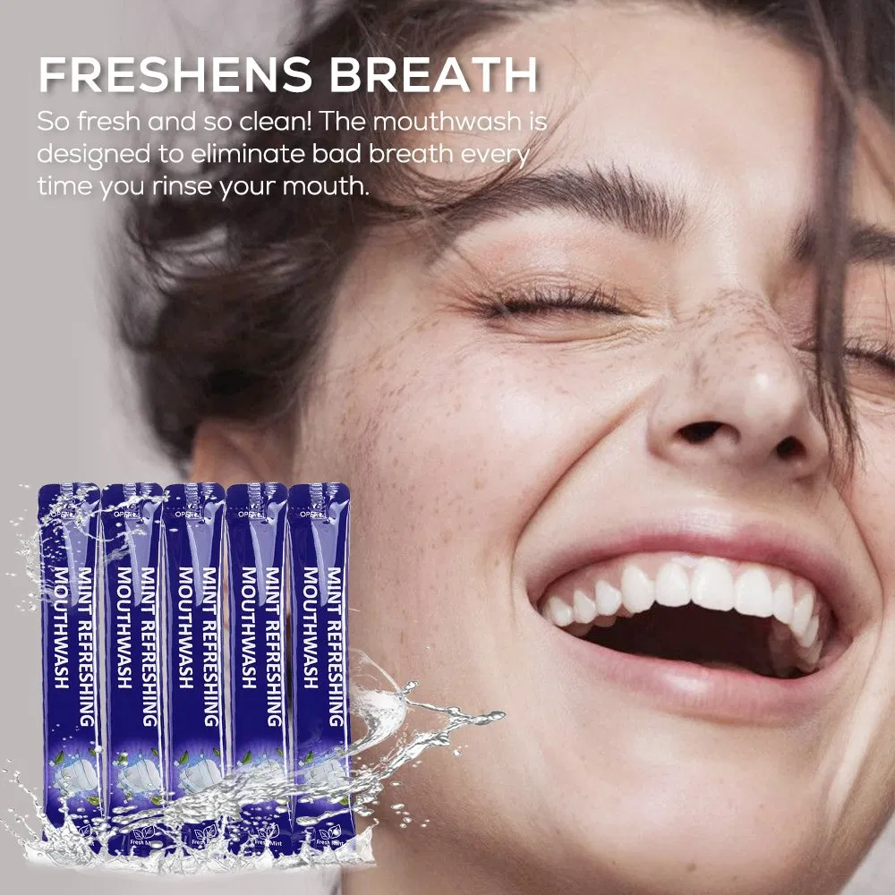 Fresh Mint Single-Use Mouthwash Travel Packs