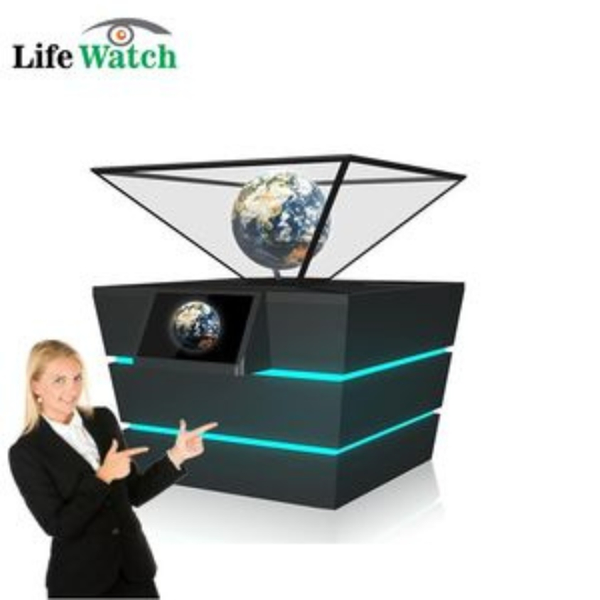 65-Inch 2K/4K Virtual Holographic Projection 3D Pyramid Stereo Imaging 360 Degree Transparent Display LCD Hologram Showcase Cabinet Screen