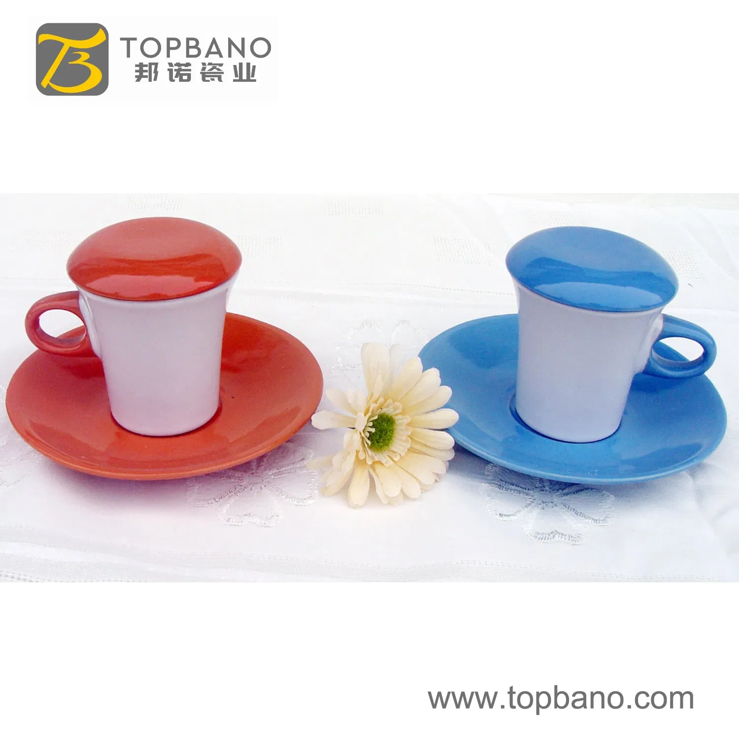 Topbano Mug Maker Eco-Friendly Ceramic Porcelain Stylish Ceramic Cup and Saucer