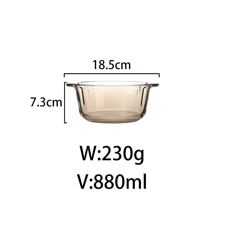Amber Instant Noodle Glass Bowl Student Office Worker Dining Bowl Salad Bowl