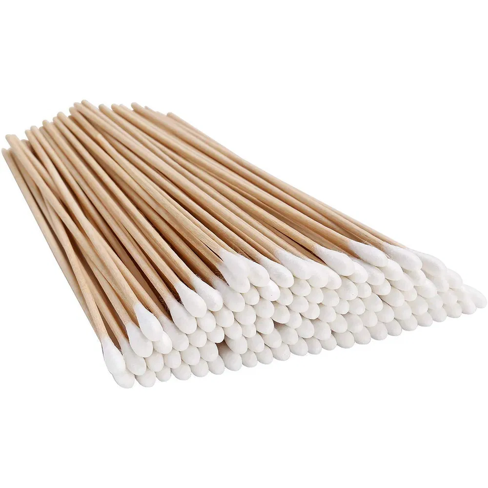 2024 Eco-Friendly Cleaning 115mm Wooden Cotton Bud Swabs