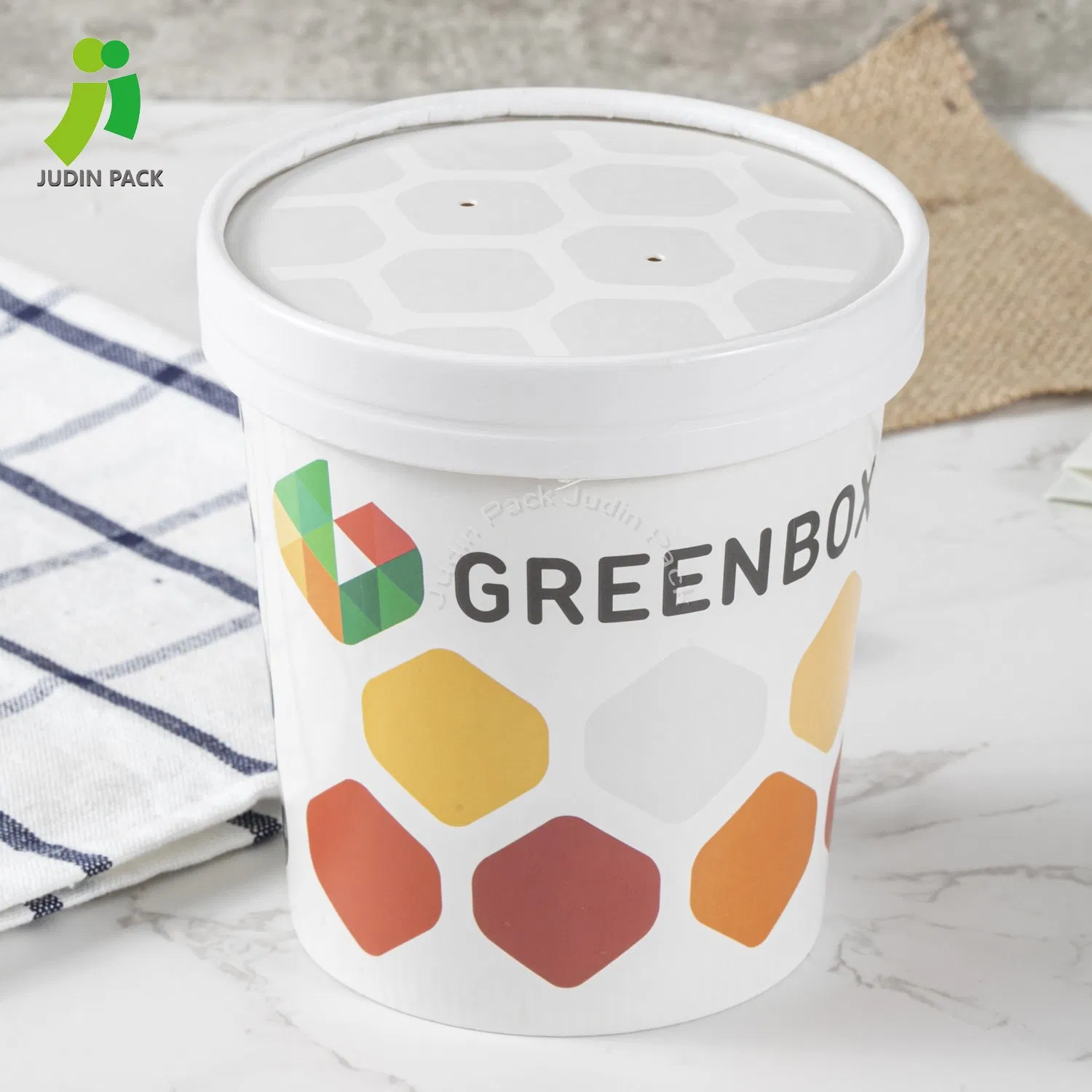 Customized Design Food Grade Ice Cream Paper Cup Tubs -Made of Premium Food Grade Sturdy White Paper