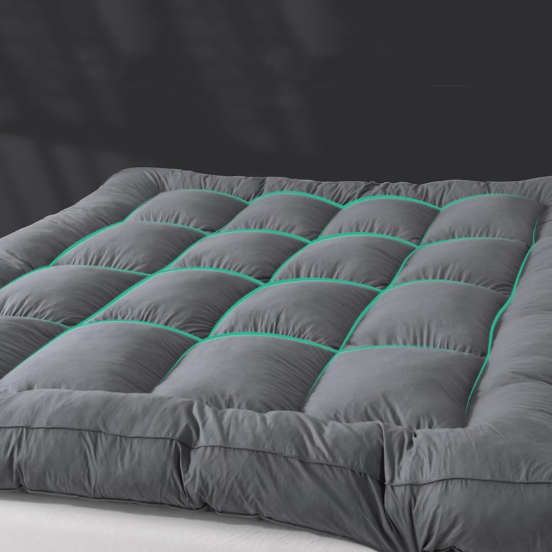 100% Cotton Grey Goose Feather & Memory Foam Mattress Topper Soft Pillow Top