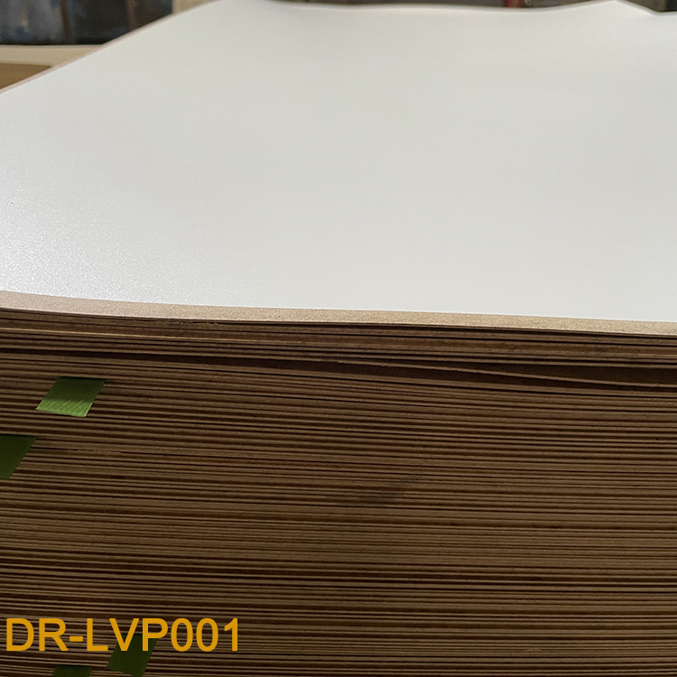 Dr-Lvp001 Frosty White Embossed Melamine Paper Decorative Melamine Veneers Melamine Paper Veneer