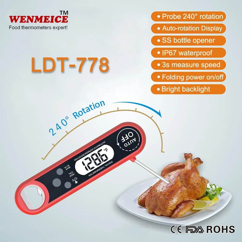 Waterproof Food Thermometer Fast Response Household BBQ Thermometer Digital Meat Thermometer
