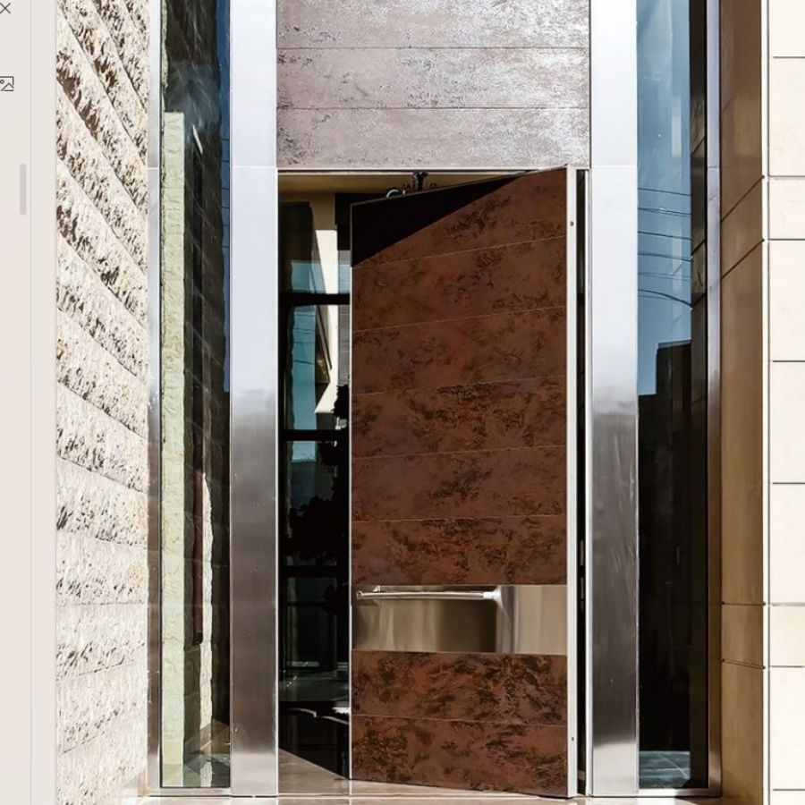 Elegant Outdoor Cast Aluminium Residential Exterior Double Swing Metal Door