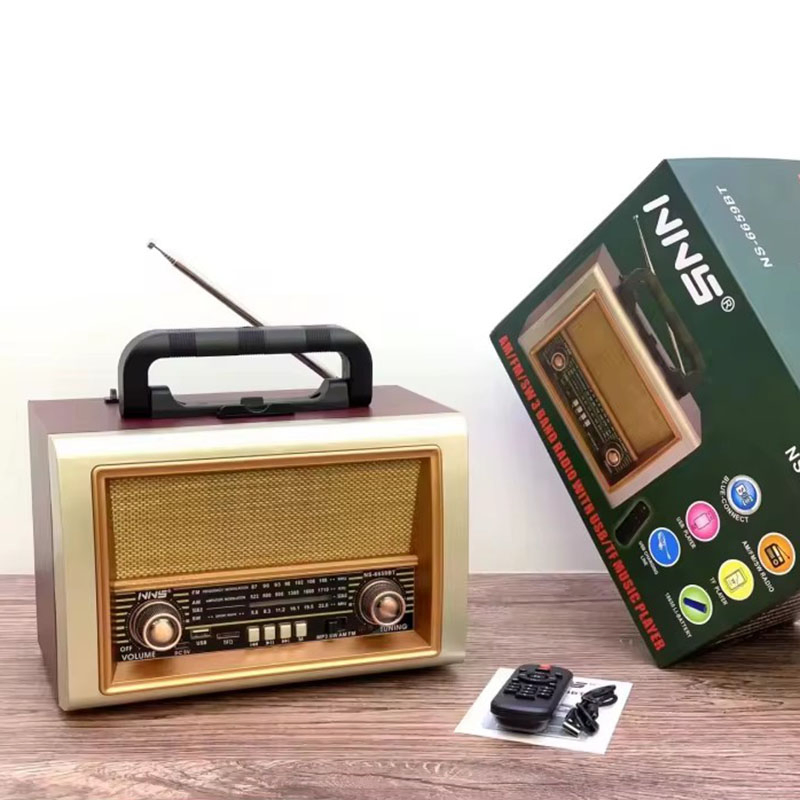 Ретро радио NS-6659BT с Bluetooth, деревянный корпус