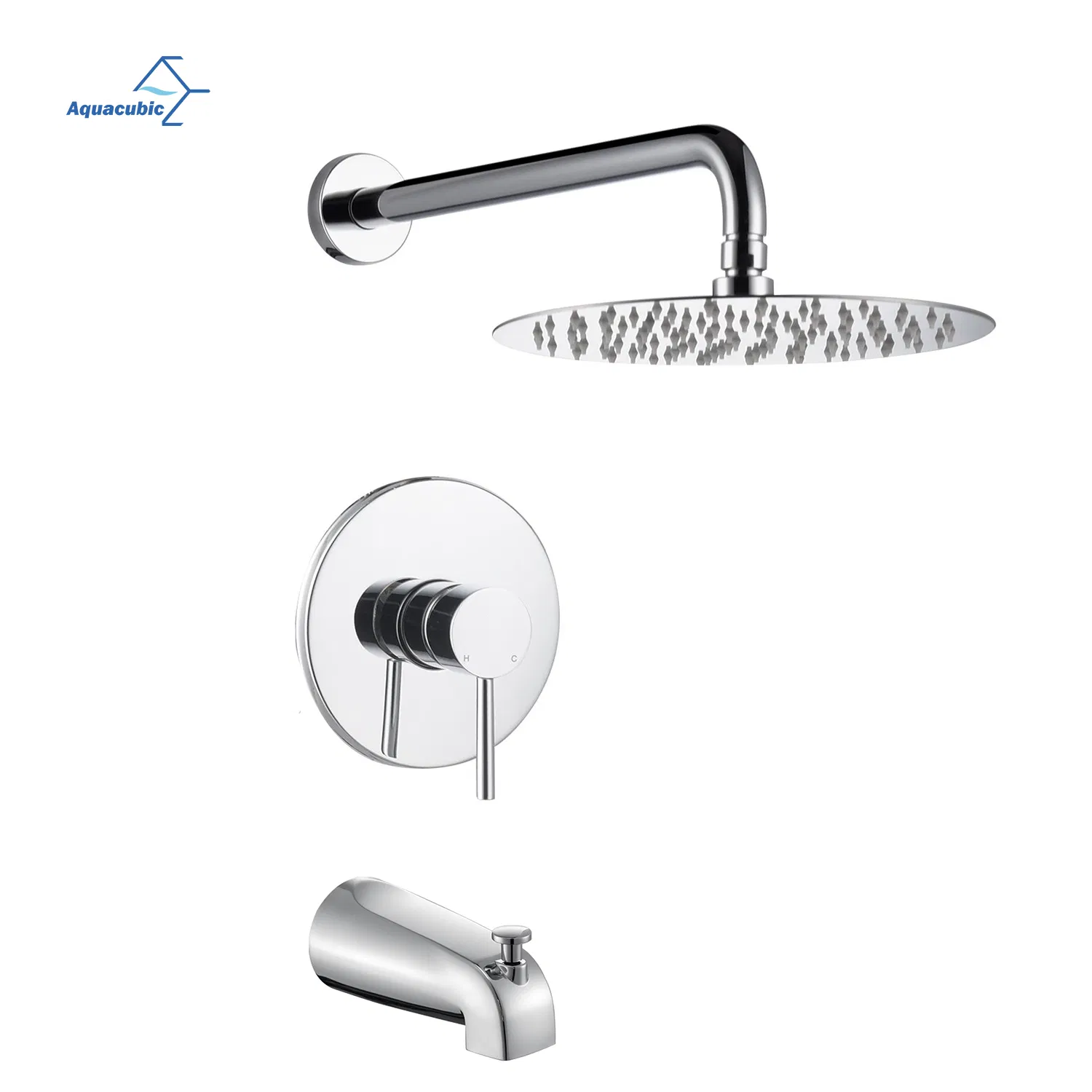 Wall Mount Pressure Balance Shower Faucets Sets Complete Rain Shower Head Shower Valve and Trim Kit