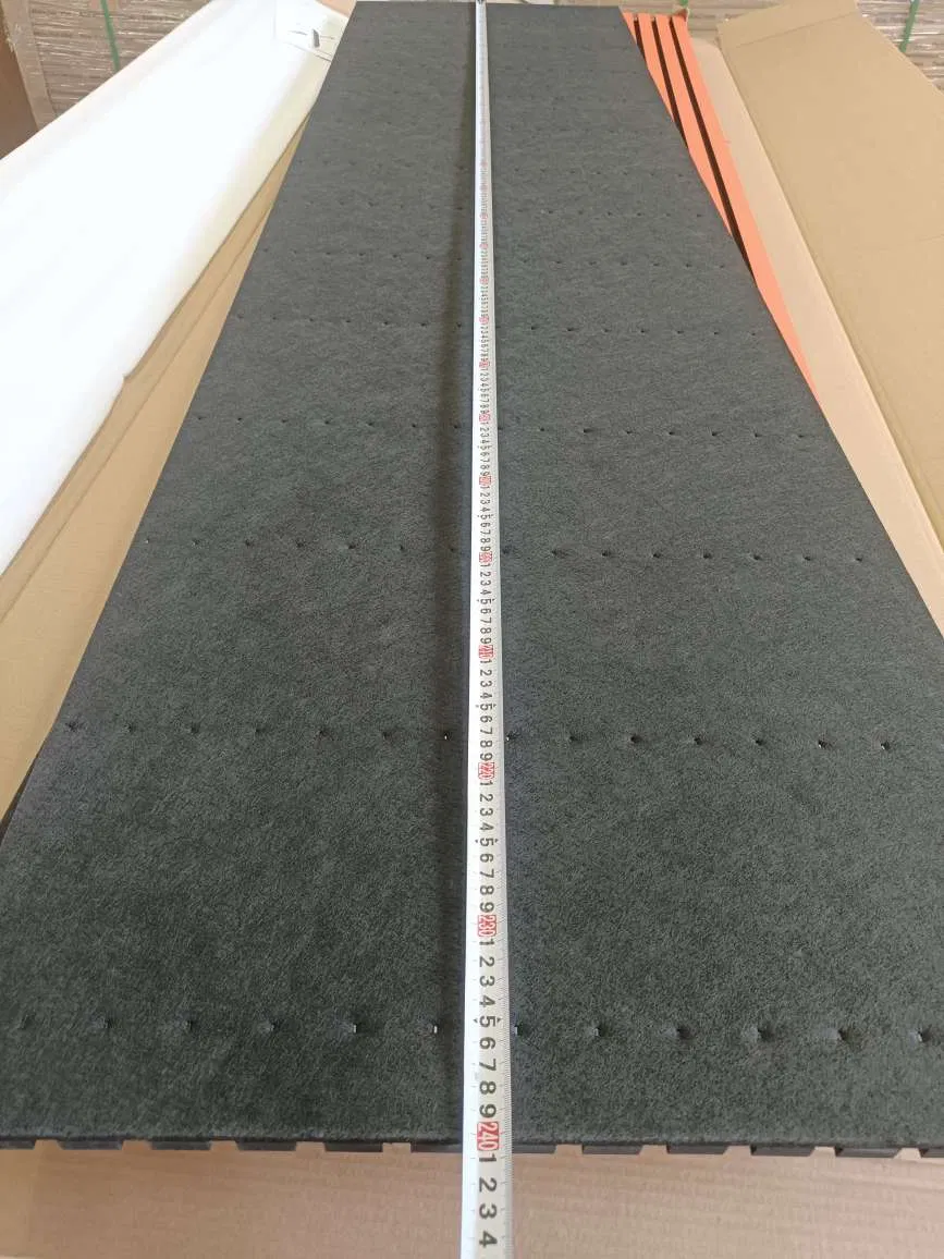 Modern New Arrival Pet Felt Sound-Proof MDF Slat Wall Panel 600*3000*22mm