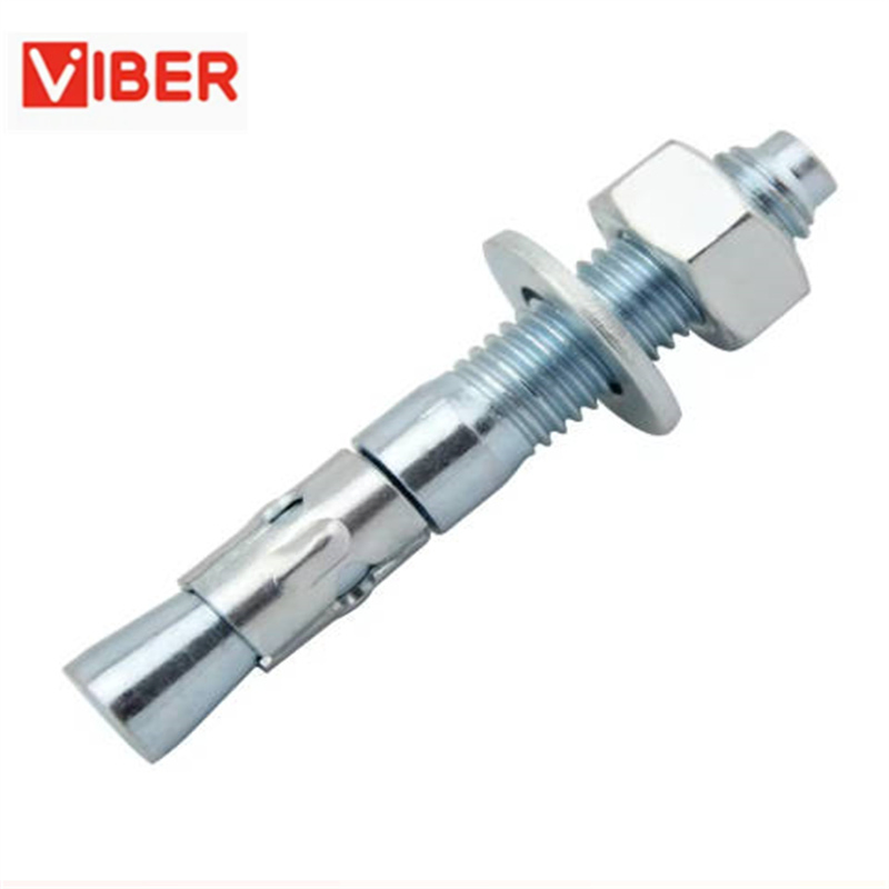 M6-M24 Wedge Anchor Through Bolt Concrete Fastener Yellow White Zinc Galvanized Carbon Steel Threaded Expansion Bolt China Factory