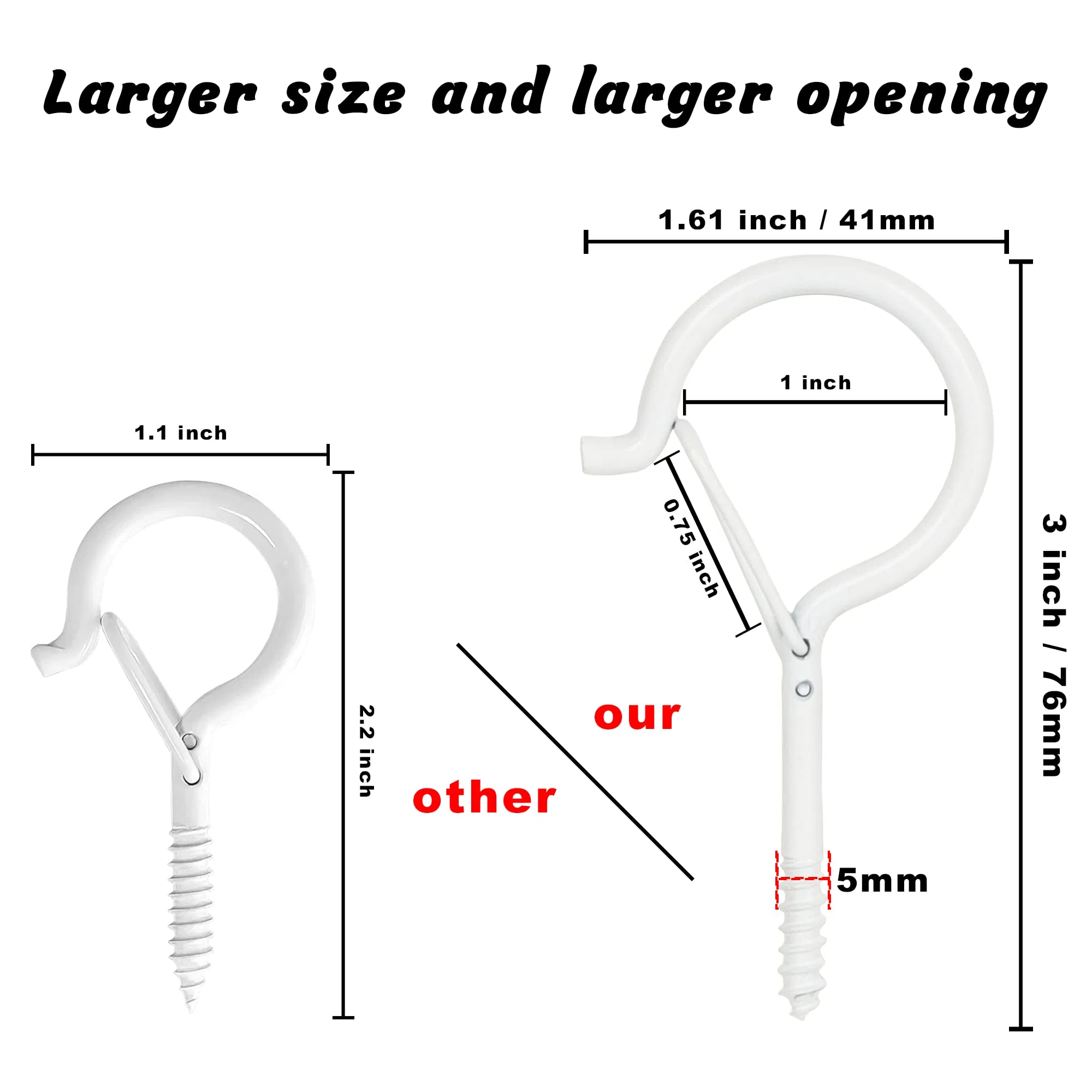 Ceiling Hook Q-Hook with Safety Buckle