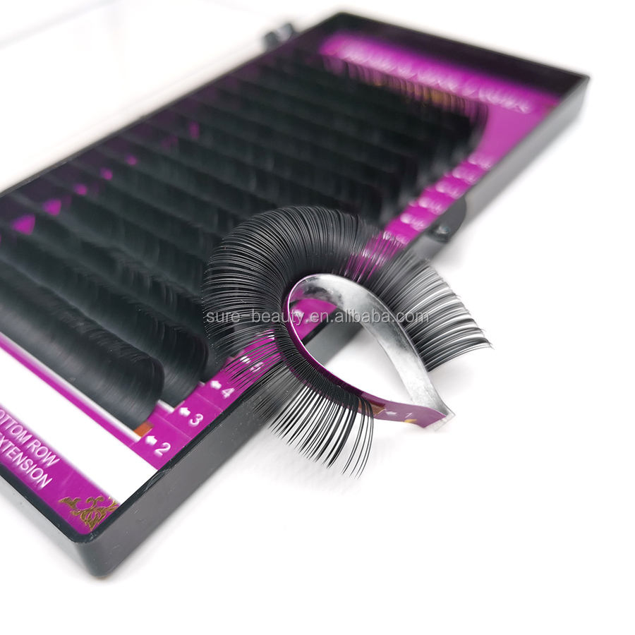 New 16rows Faux Lash Individual Eyelash Extension Lashes Dark Black Matte for Professionals Soft Natural Eyelash Extension
