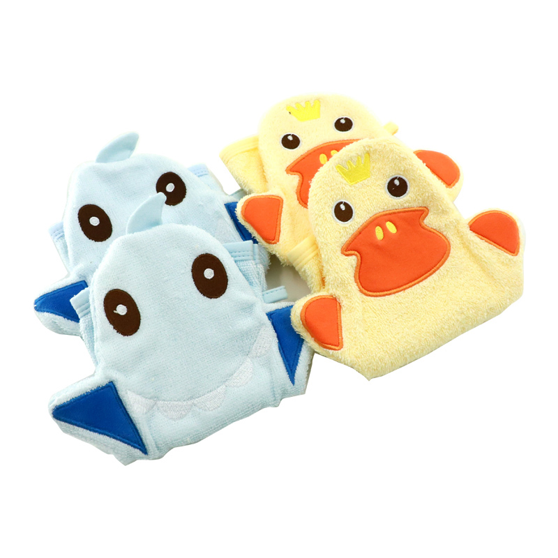 Kids Bath Body Exfoliant Mitt Baby Gloves Shower
