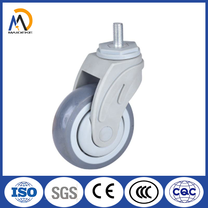 3" 4" 5" Medical Casters, TPR Material, Threaded Stem, Swivel, Braking Wheels for Hospital Beds.