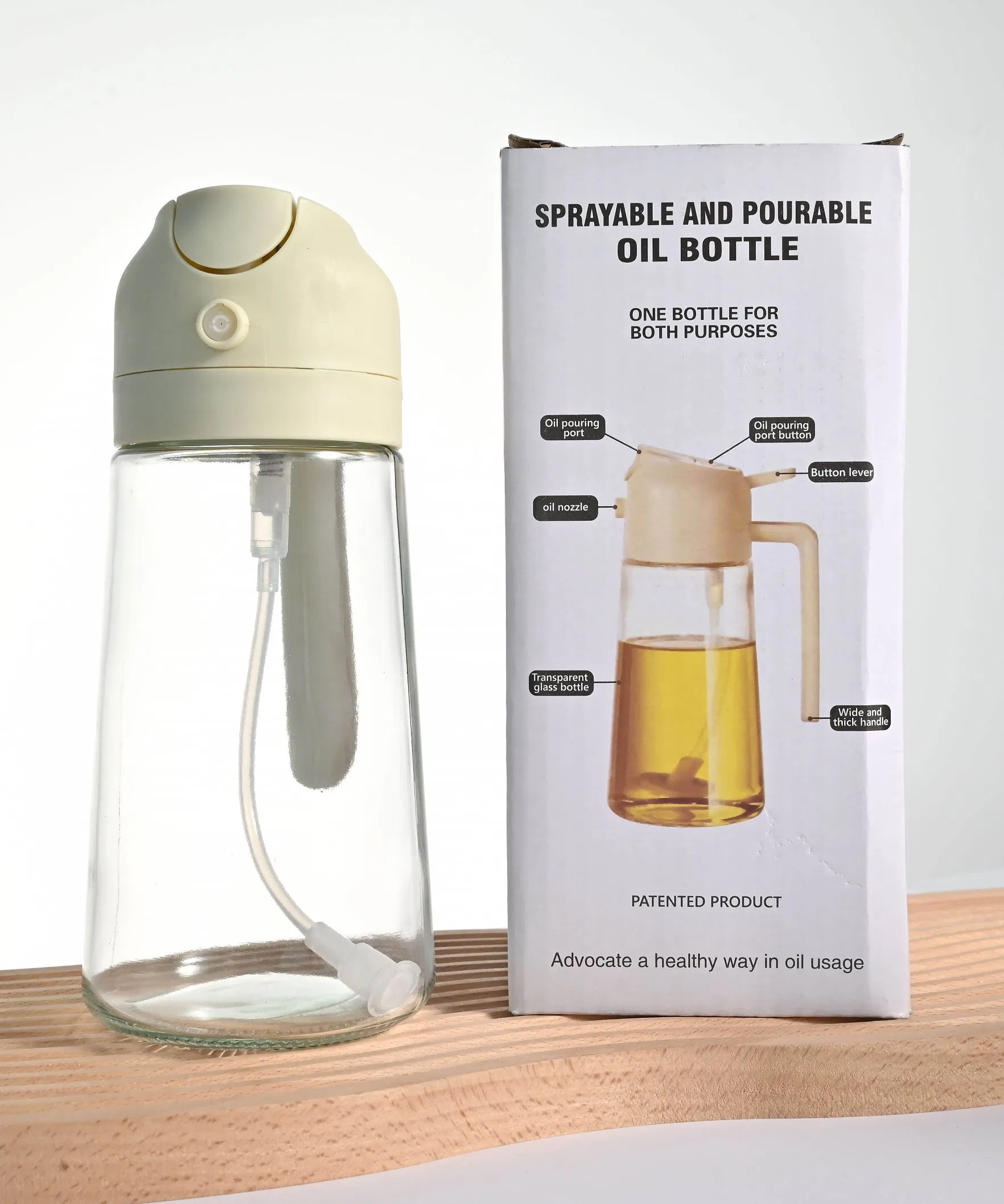 2in1 470ml Spray Oil Sprayer Bottle Spray Oil Dispenser Salad BBQ Kitchen Baking Roasting Camping Picnic