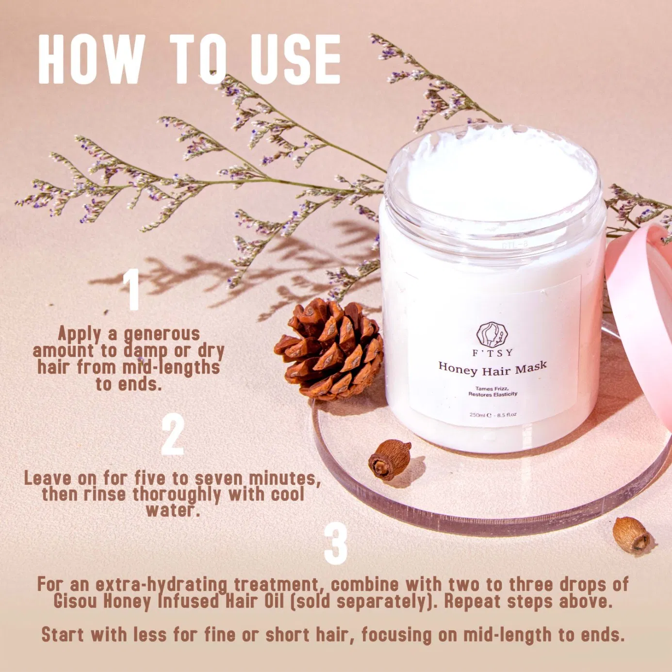 Private Label Natural Herbal Moisturizing Nourishing Soothing Honey Hair Repair Mask