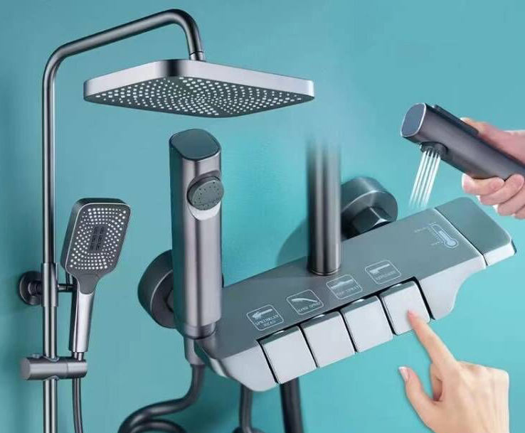 Factory Price Four-Function Bathroom Shower Set with Digital Display Ambient Light