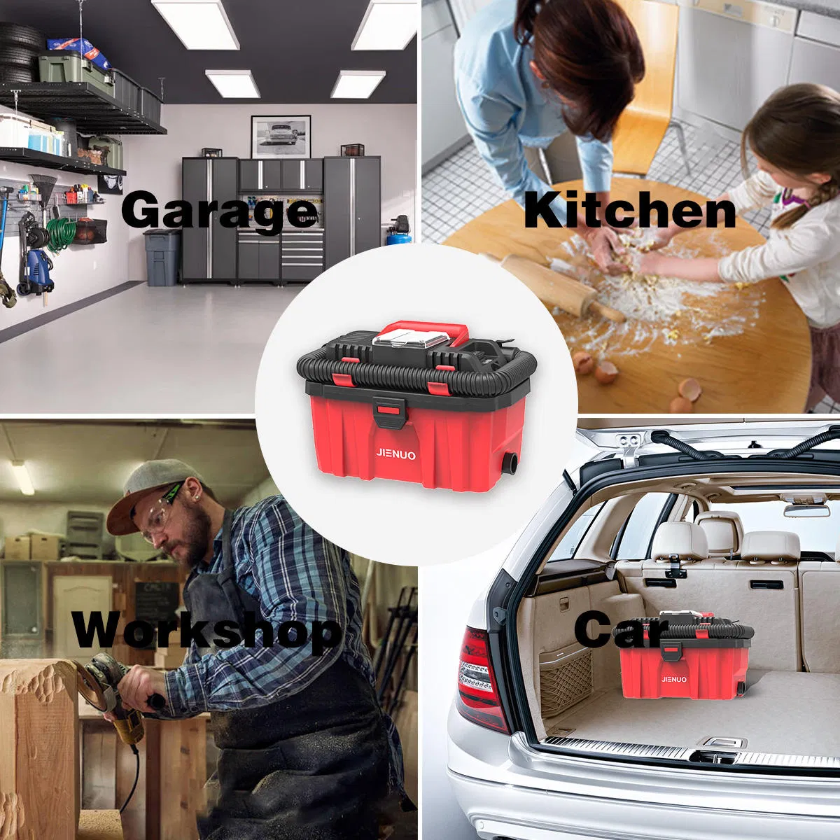 2.6gal Handheld Rechargeable Cordless Wet and Dry Car Vacuum Cleaner Blower with 4.0ah 18vbattery